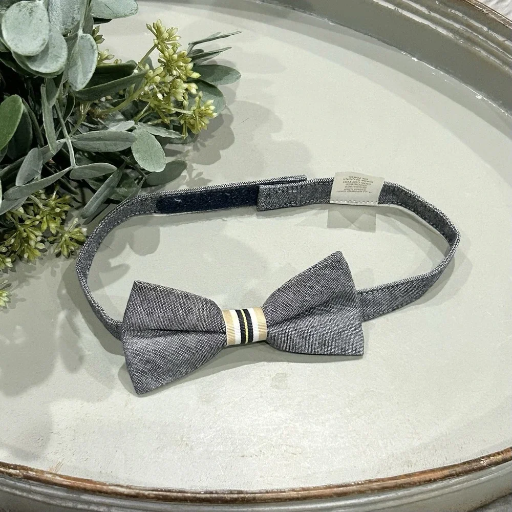 Janie And Jack Boys‎ 4-8Y Gray Polyester Bow Tie